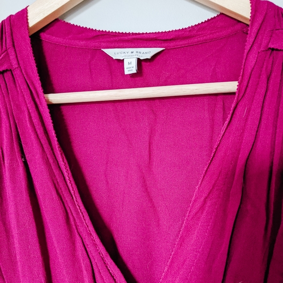 Lucky Brand Long Sleeve V Neck Blouse - Picture 3 of 4